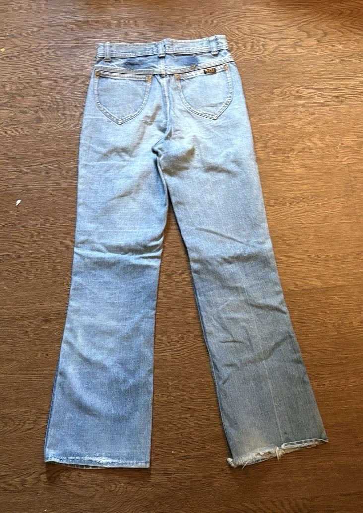 Vintage 70s HASH Jeans Front Seam Bell Bottoms High Waisted Flare Size 28 X 30