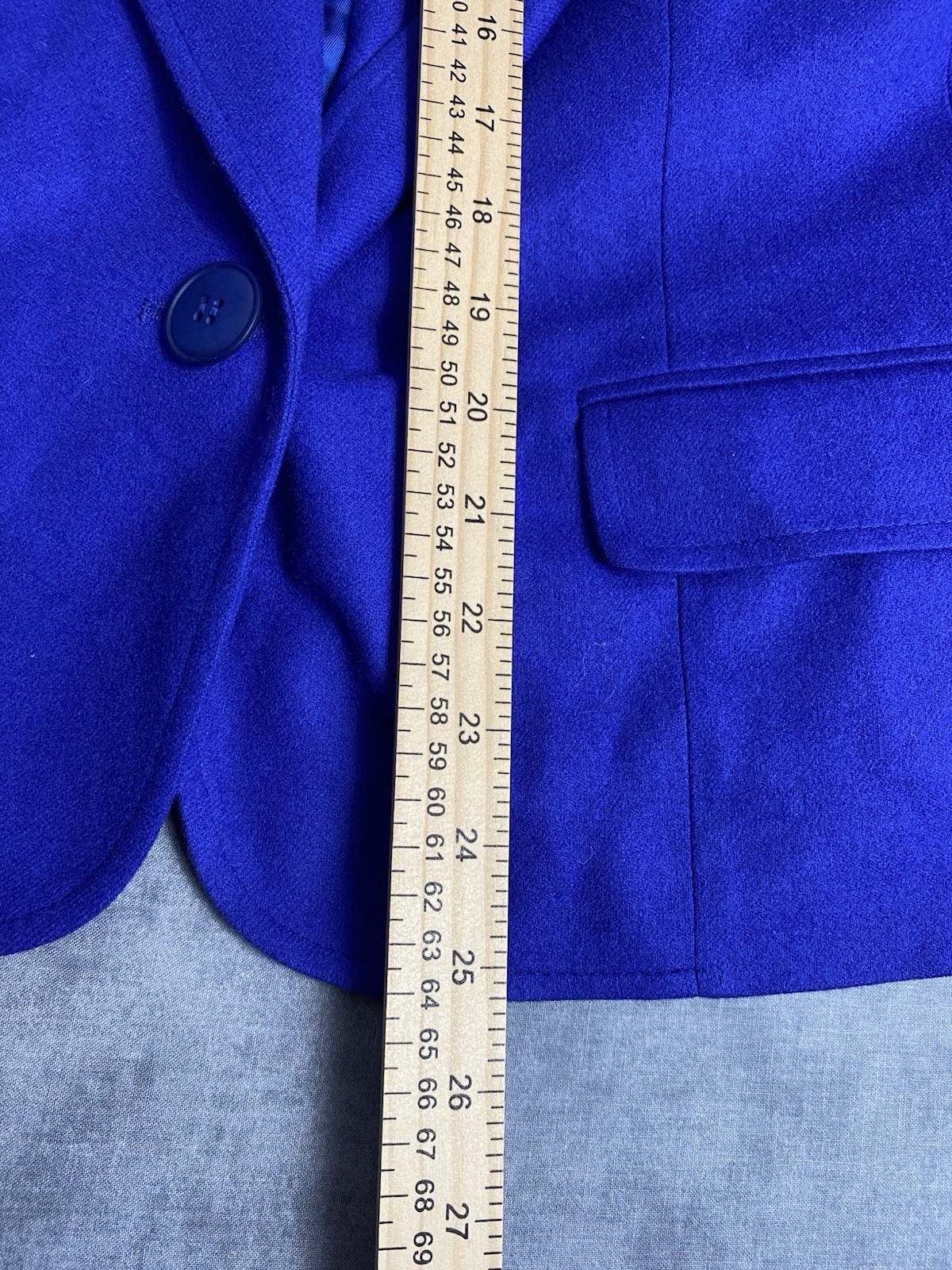 Pendleton Womens Blazer 20W Blue Virgin Wool USA One Button Jacket