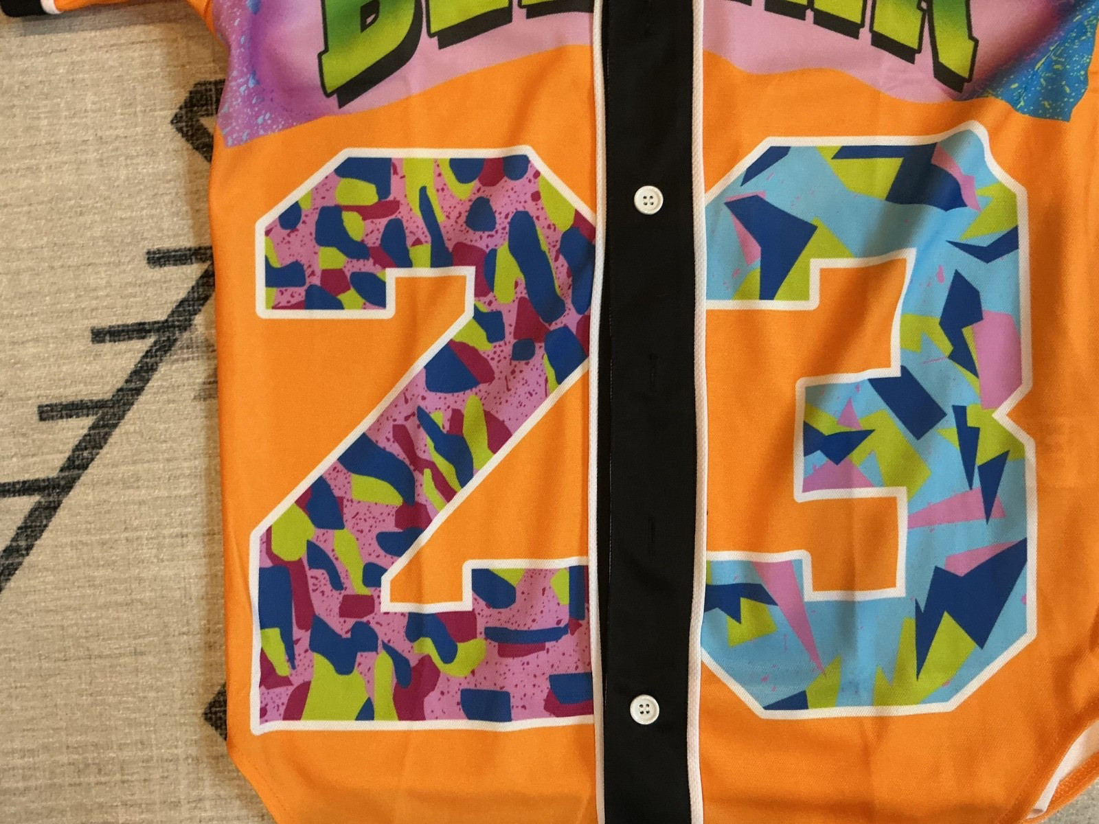 80s 90s Women Hip Hop Costume Baseball Jersey Shirt BELAIR SZ XS