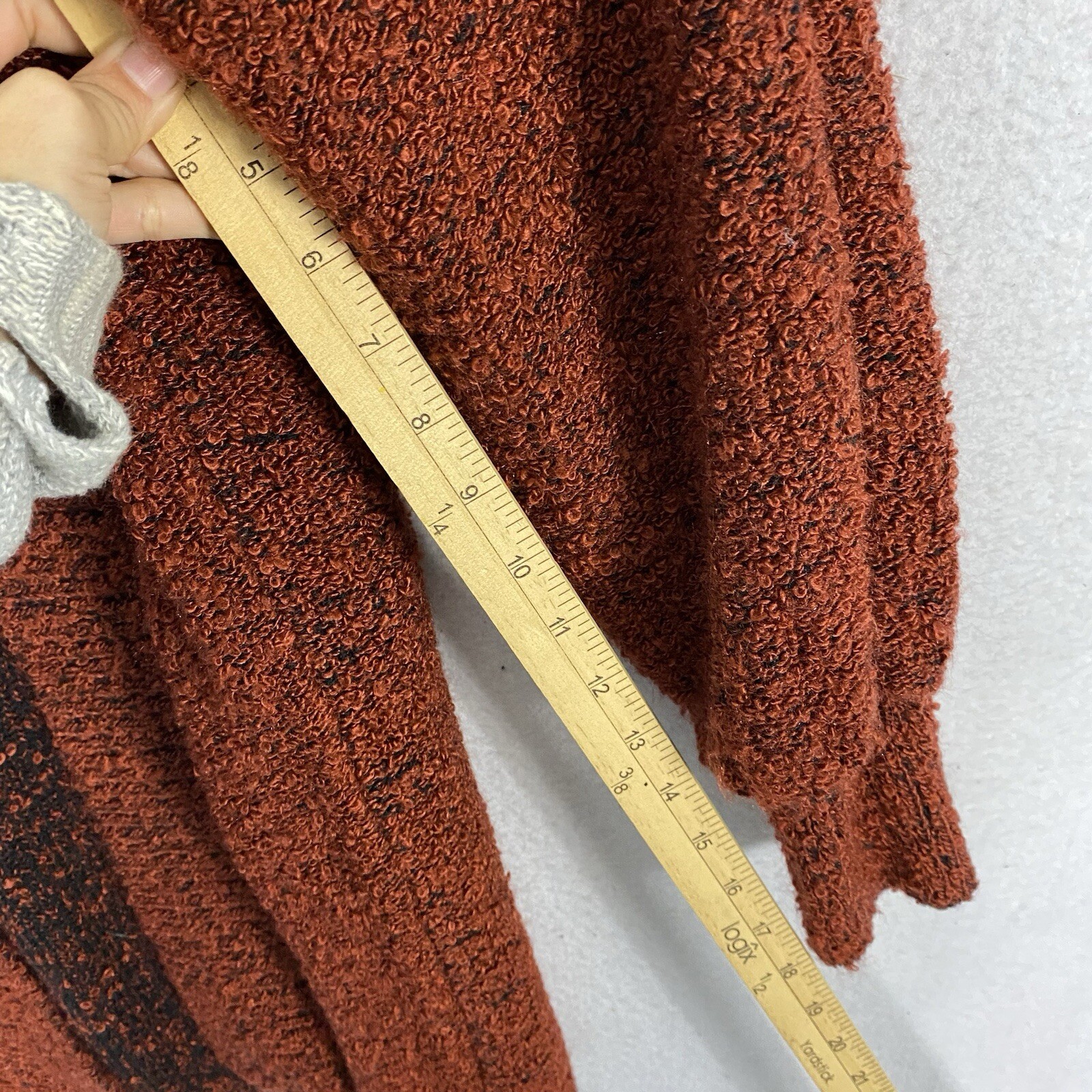 VTG Womens Cardigan Duster Chunky Knit Long Sweater Coat Burnt Orange M 80s 90s