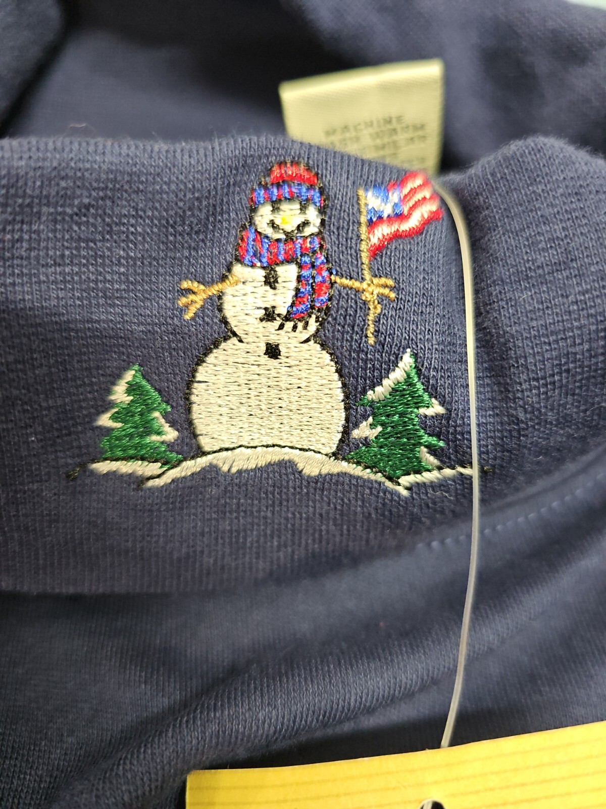 Classic Elements Vintage Turtle Neck Snowman American Flag Size 20-22W NWT