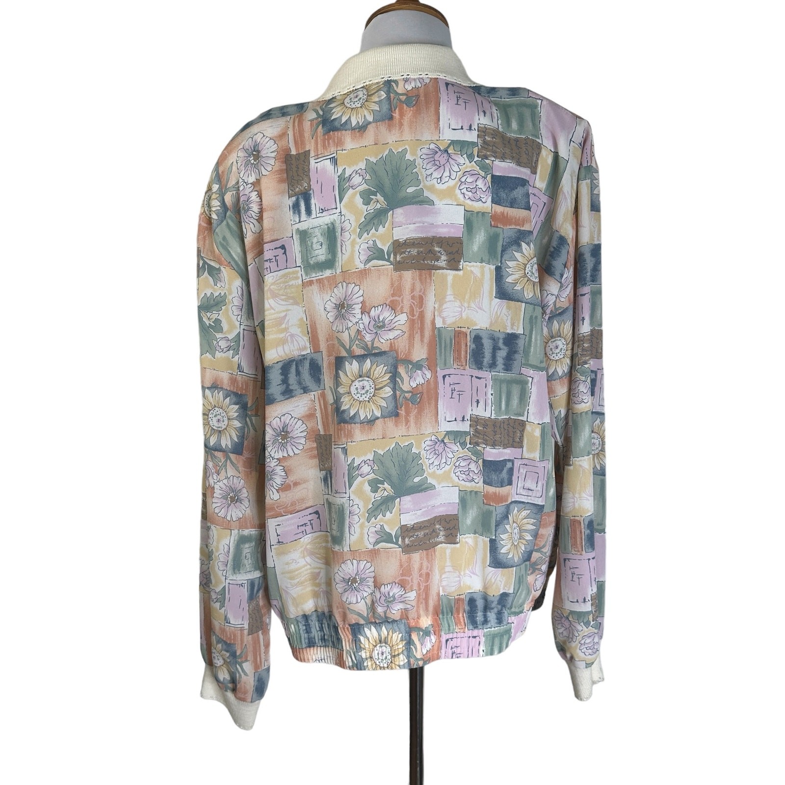 Vintage 1990s Teddi Pastel Multi Print Lightweight Jacket Windbreaker L/XL