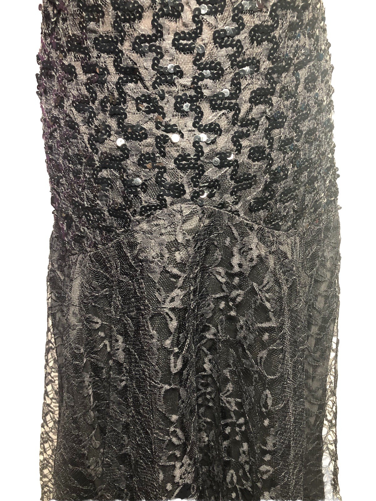 Vtg 90s Goth Lace Sequin Dress Black Witchy Whimsygoth Witchy 39-33-39 DAMAGED M