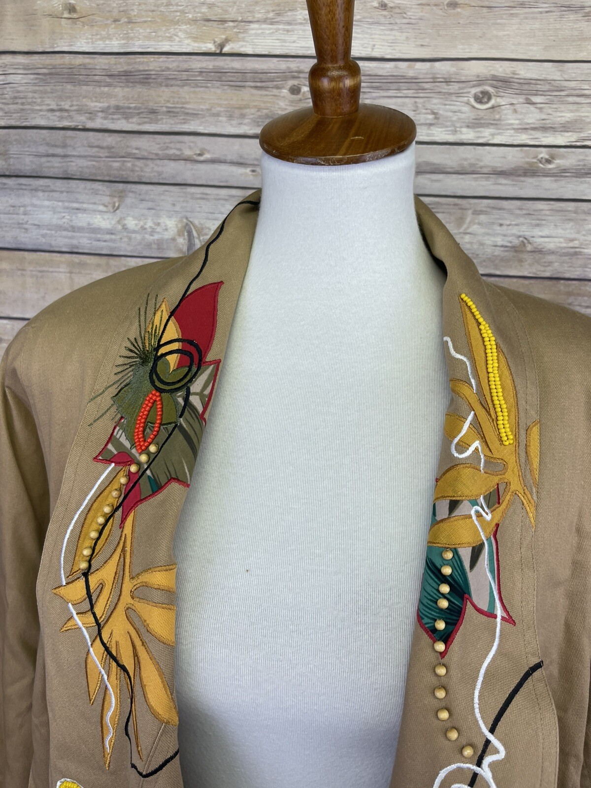 Marc D’Alcy Size 10 Vintage Jacket Embroidered Beaded Open Front Retro 80’s