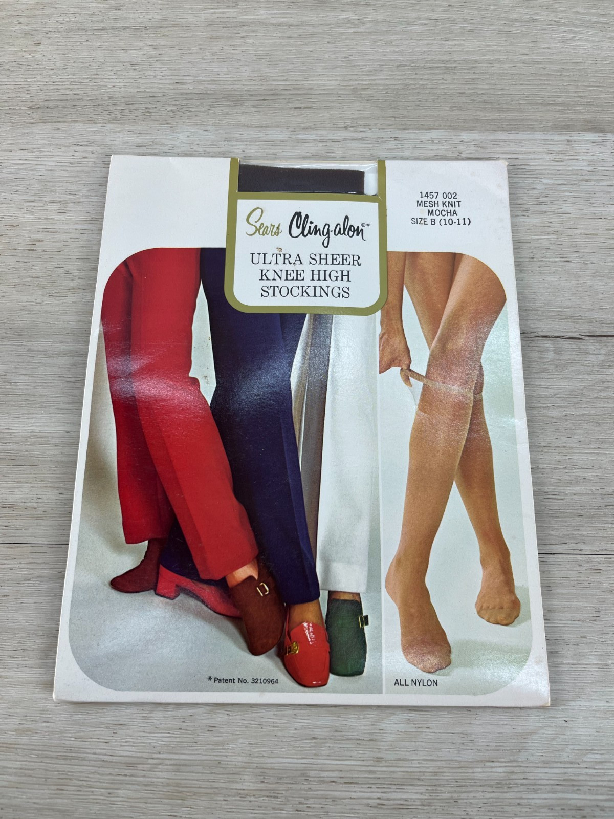 Sears Cling-Alon Ultra Sheer Stockings Mocha Classic Size B 10-11