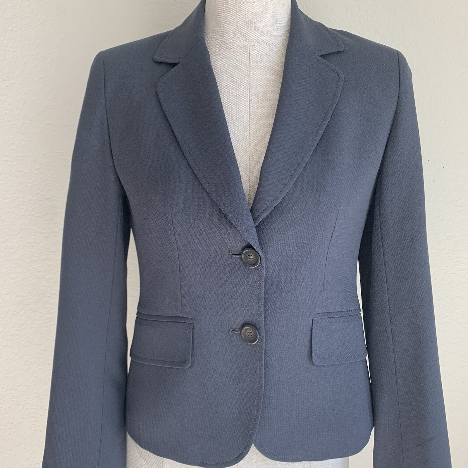 J Crew Made in Japan 100% Wool Schoolboy Blazer 2 Charcoal Gray Vintage Jacket