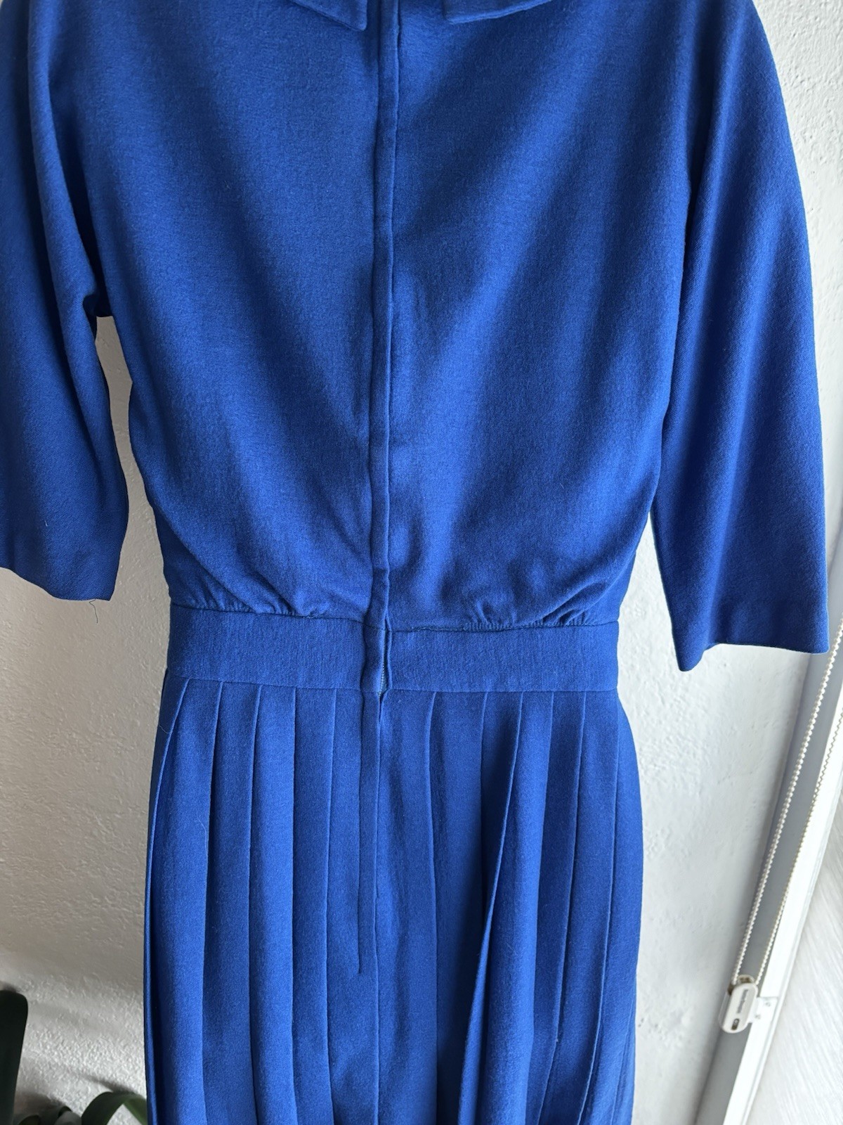 Vintage 1950’s R&K Originals Wool Dress With Pleated Skirt Cobalt Blue Size 4