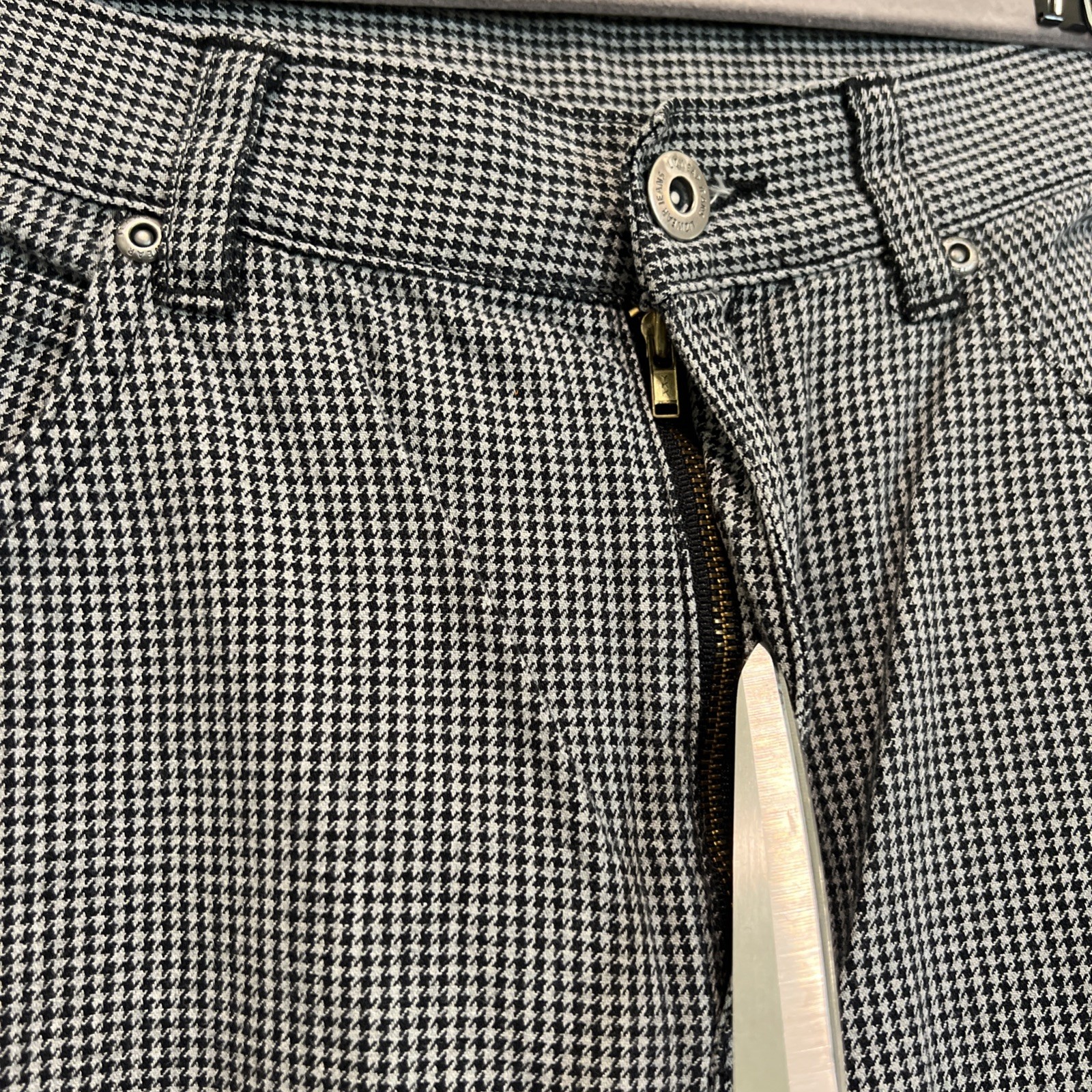 Vintage Liz Claiborne Houndstooth Pants Hipster 90s Curvy Holidays Trouser Sz 4