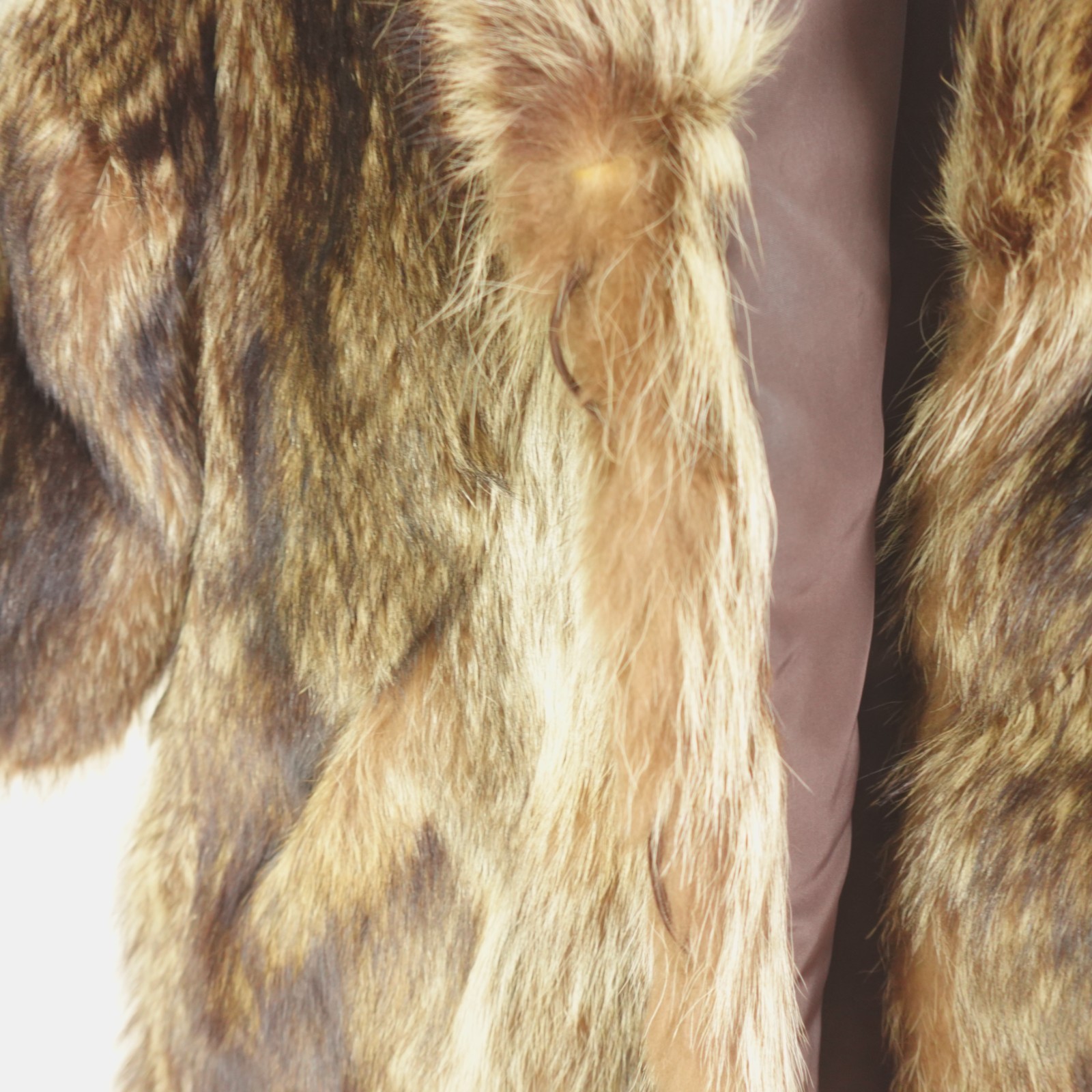 Vintage RM Taylor Co Genuine Raccoon Fur Coat Brown Full Length Women Swing Coat