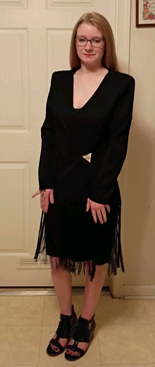 Vintage Night Magic Black Evening Dress