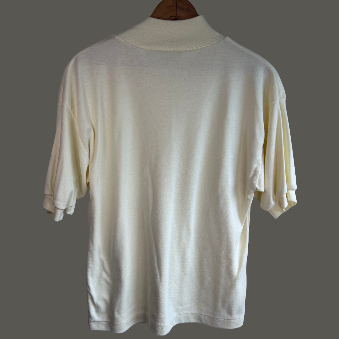 Vintage 1980s Allison Smith Mock Neck Short Sleeve Shirt