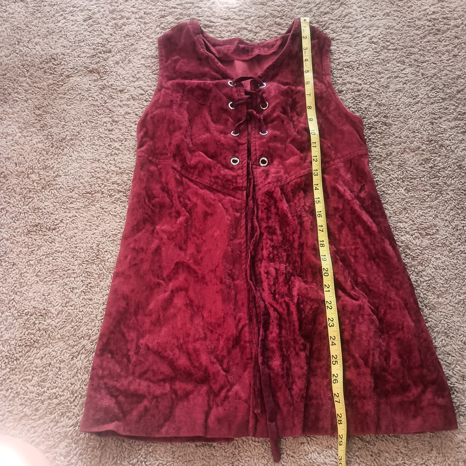 Vintage Handmade Velvet Renaissance lace up Vest Dress