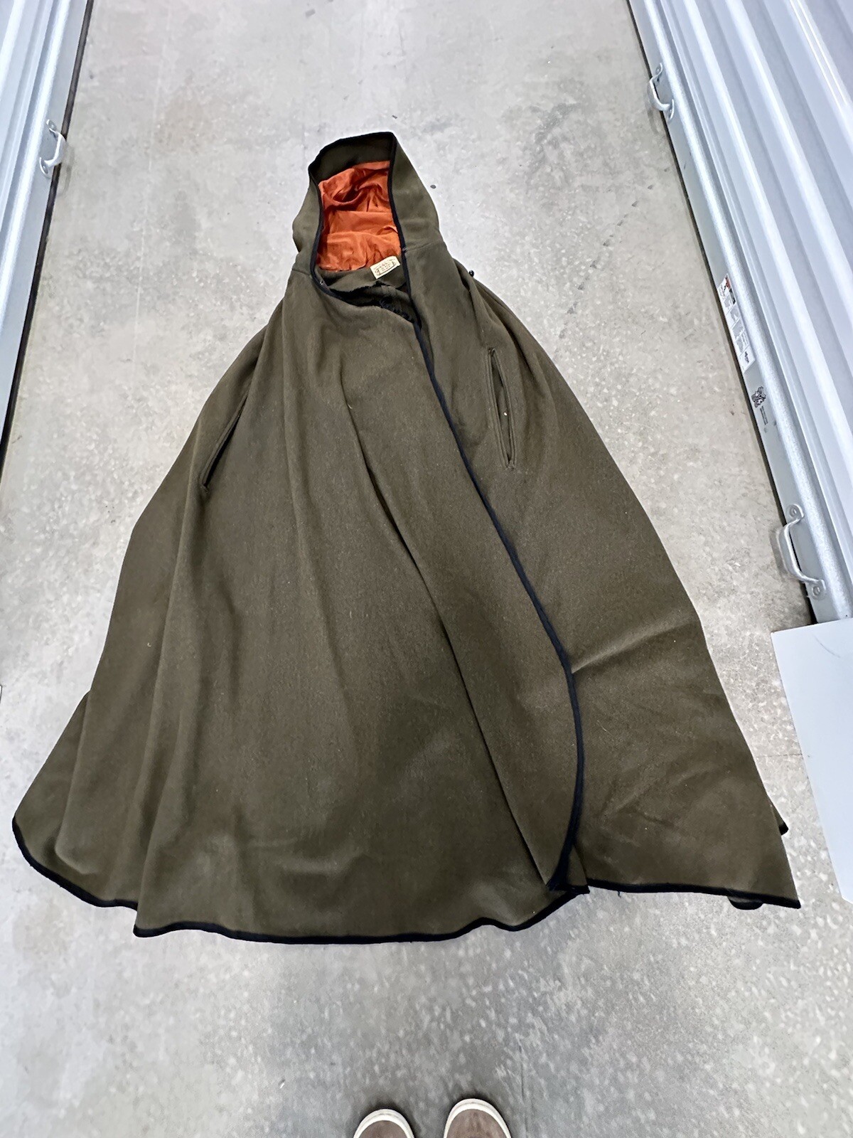 Vintage 60s Queen Of The Capes Country Place Wool Cape Green Rare