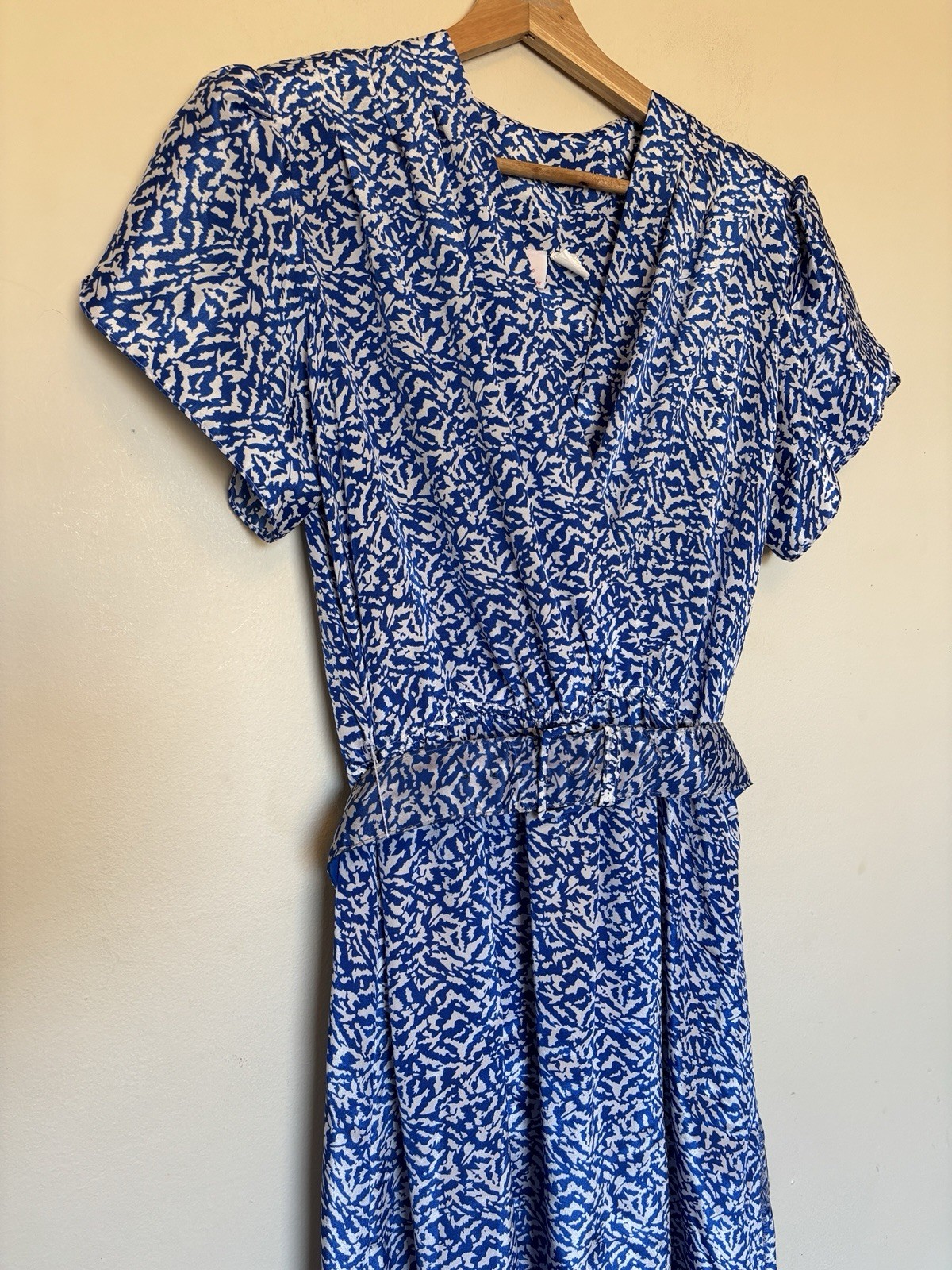 Vtg 70s Lady Carol of New York Wrap Midi Dress Belted Feminine Preppy USA Made