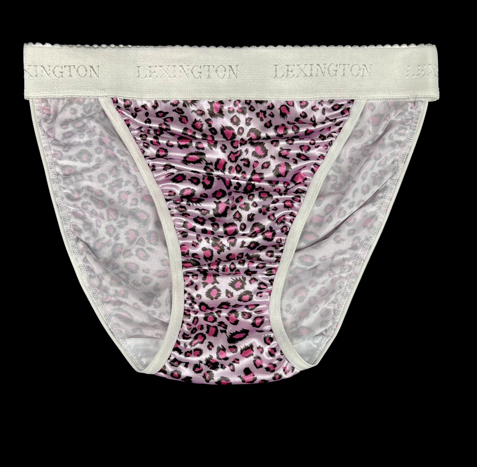Rio Second Skin Satin Panty Wide Waistband Pink Animal Print XL