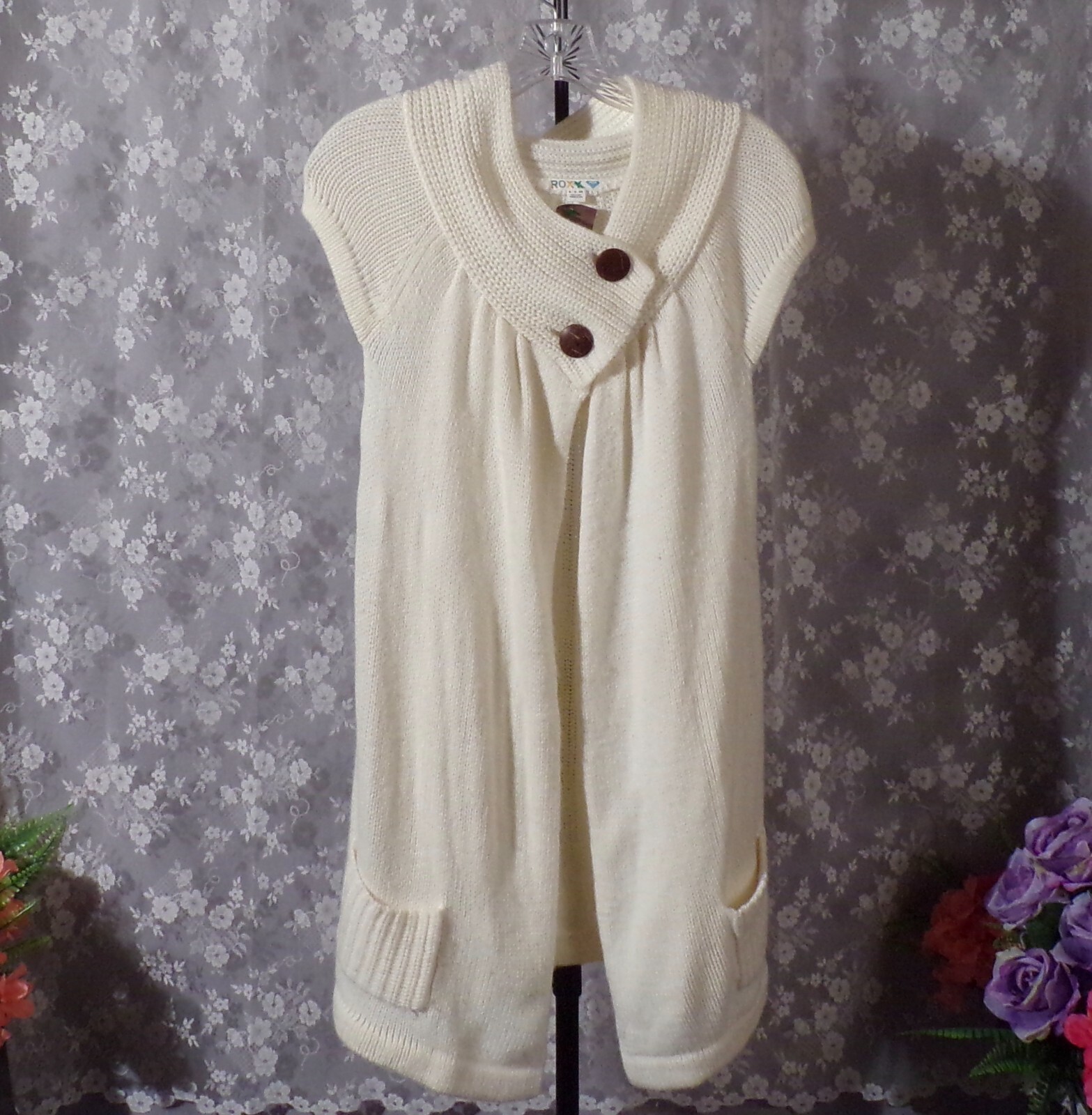 Vintage 2000s Tunic Sweater Size Medium Y2K Retro Roxy Coastal Cali OC Laguna LC