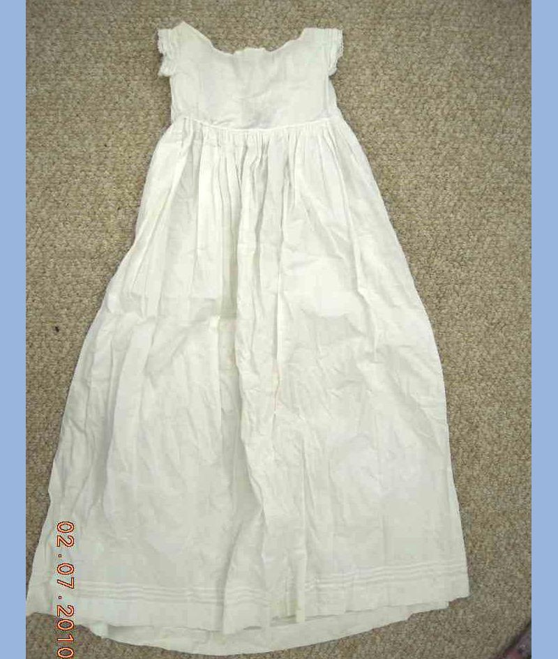 1800s antique VICTORIAN COLONIAL CHILD UNDERGARMENT dress #3 redwork monogram