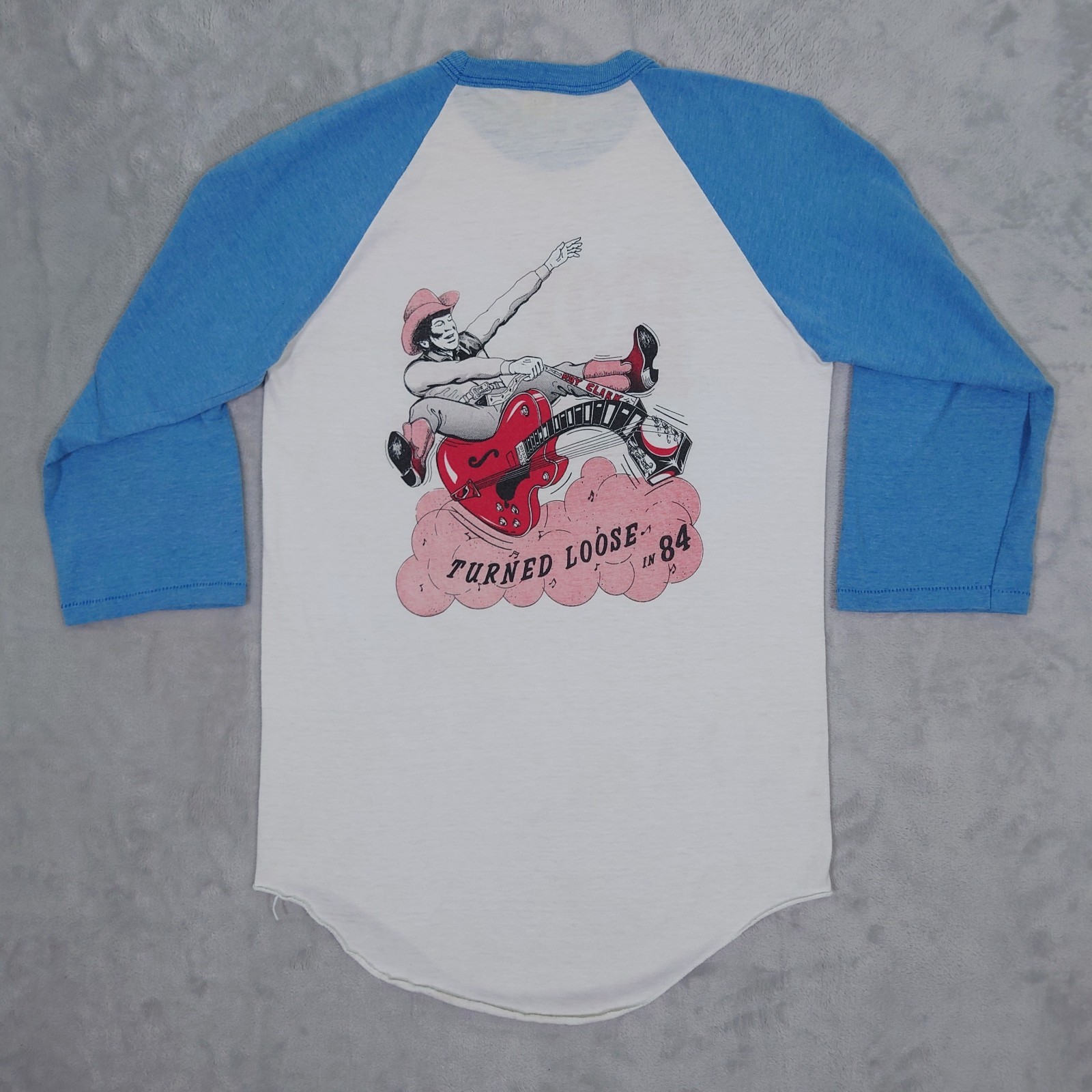Vtg 80s Roy Clark Concert Tee Women’s M Raglan 3/4 Sleeve T-Shirt Country Music
