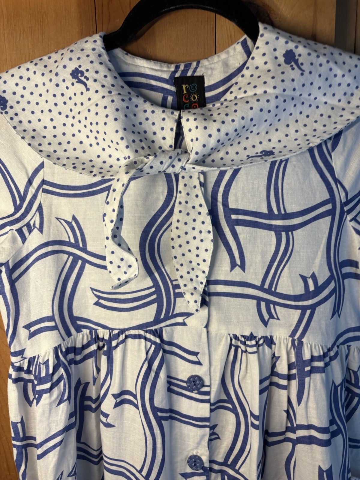 VTG COTTAGECORE Sailor Collar PRARIE Rococo Dress Girls XL WOMENS 2XS EUC LINEN