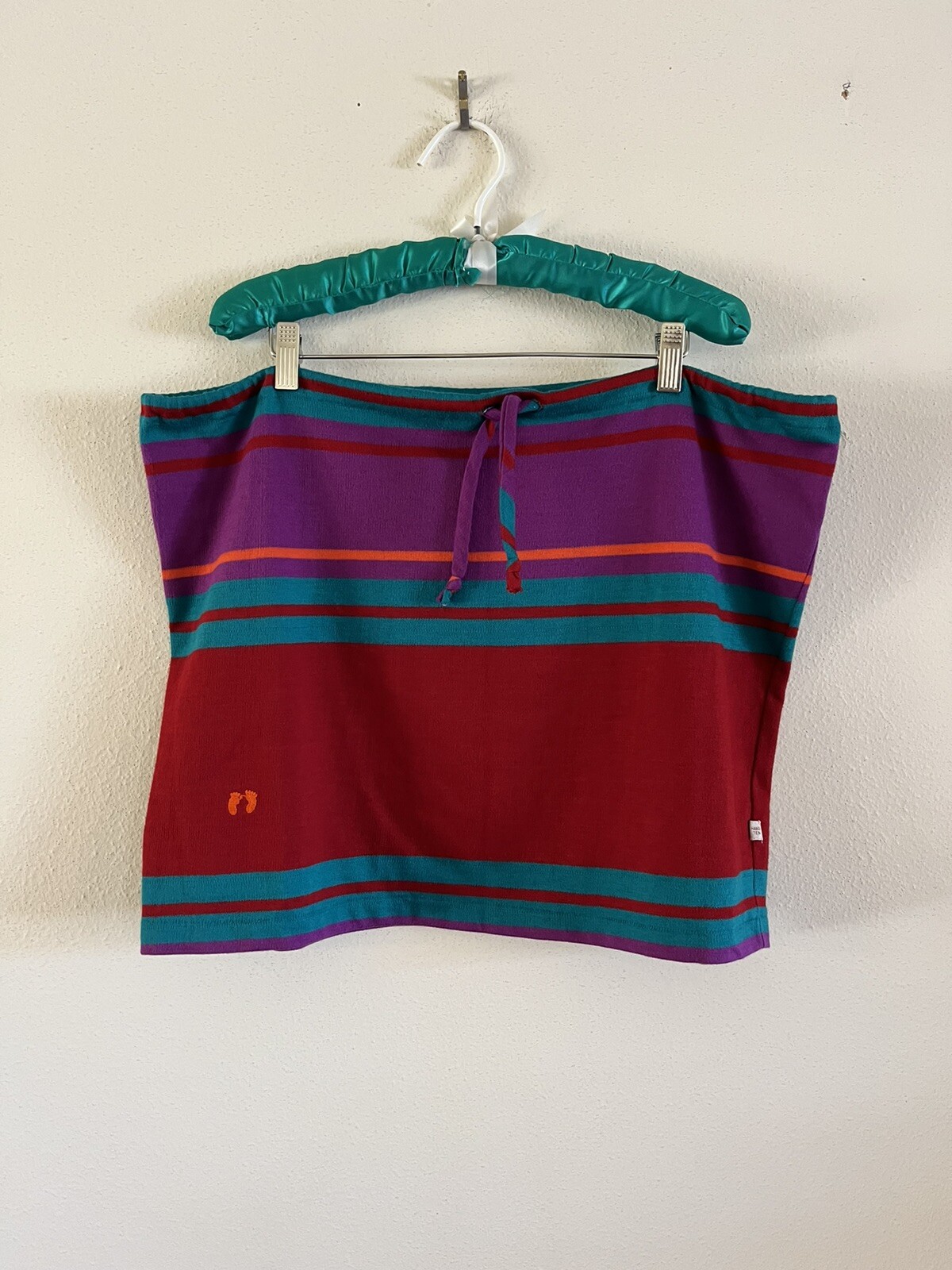 70s Hang Ten Charlies Girls Striped Skirt Tie Waist Mod Surf Swim Skate VTG