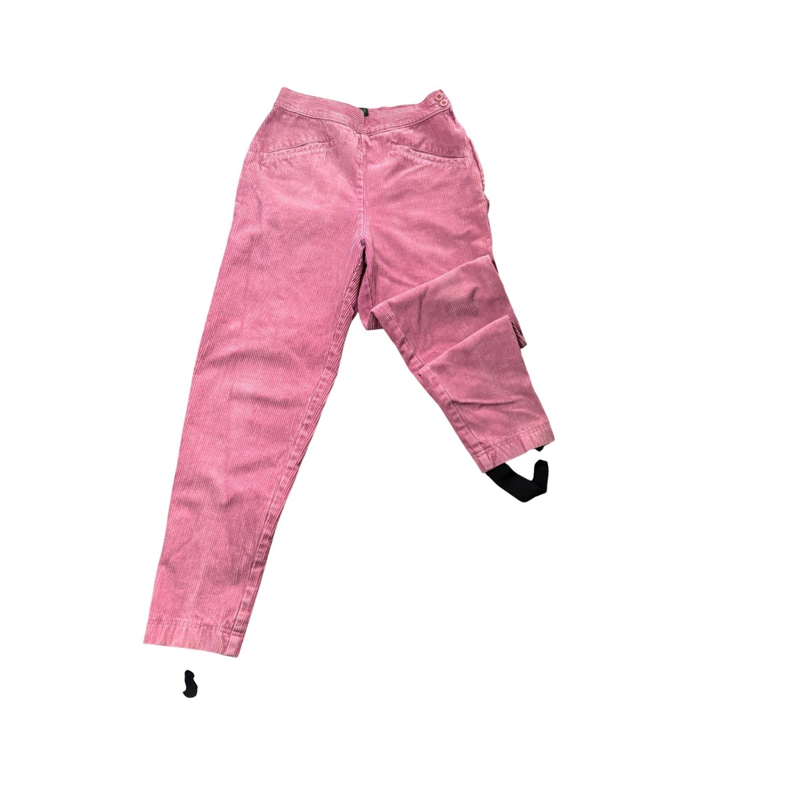 Vintage Paris Sport Club Corduroy Stirrup Pants High Waisted Size 11 Pink