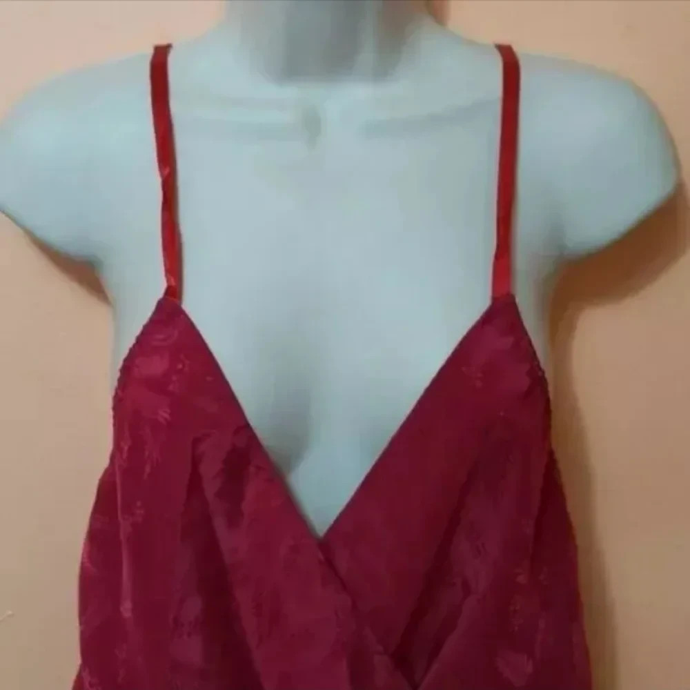 Vintage Shirley Of Hollywood embossed satin Pink Fuchsia Teddy Bodysuit Romper S