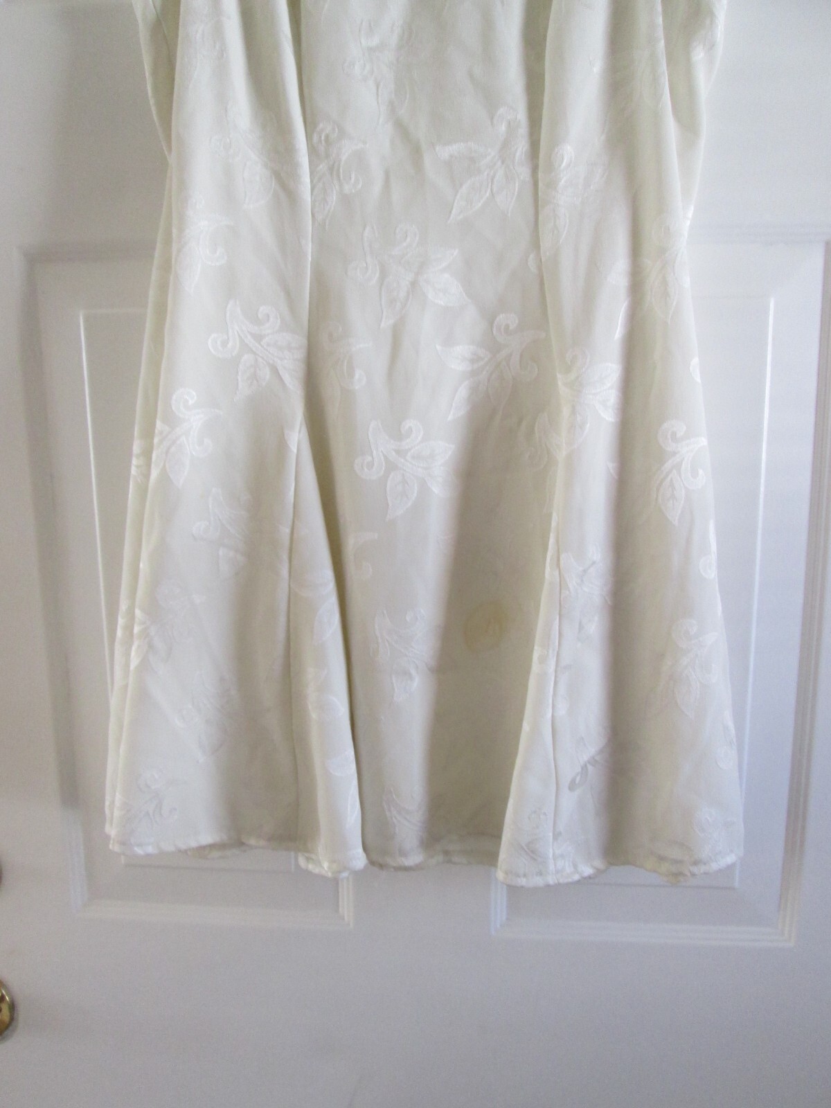 VINTAGE BE SMART IVORY SATIN SHEEN LACE-UP SLEEVELESS PARTY TWIRL DRESS 9/10
