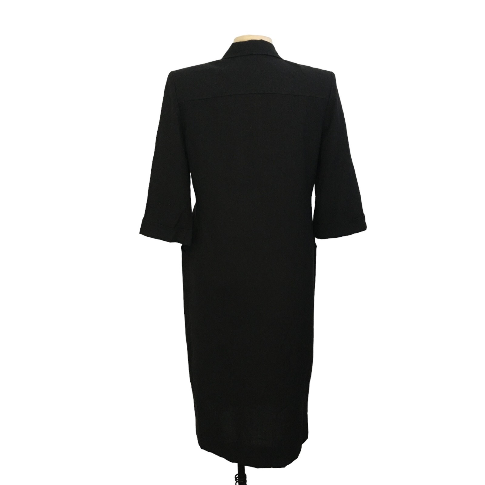 Henry Lee Vintage Womans Black Dress, Shirtdress, Pockets, 8, 40 bust