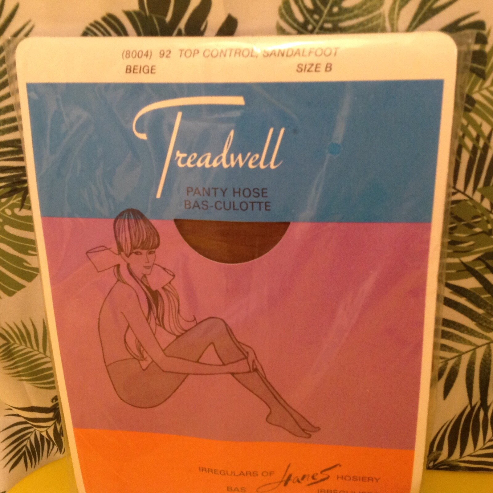 Vintage Pantyhose Treadwell Control top Color Beige size B BCT003