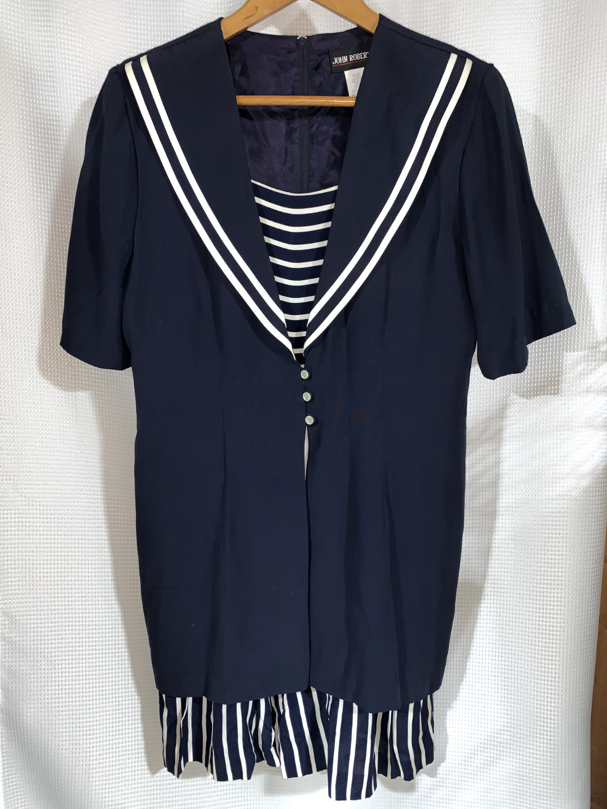 John Roberts Vintage 1980’s Navy Blue Nautical Theme Romper Size 13/14