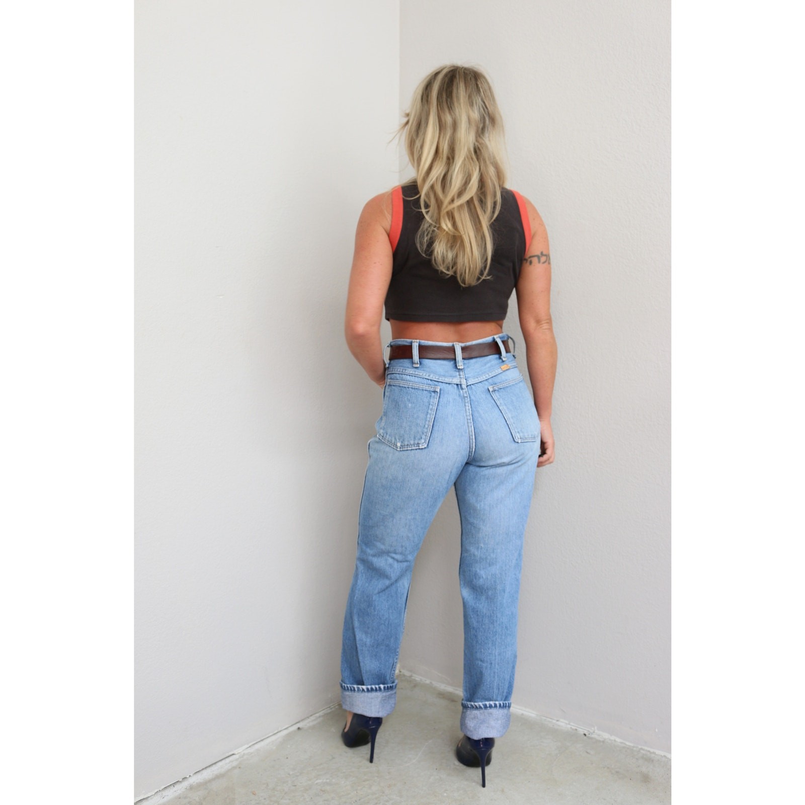 1980’s Vintage USA Made Rustler Distressed Jeans ~ Women’s SM MD 30″ 31″ Waist