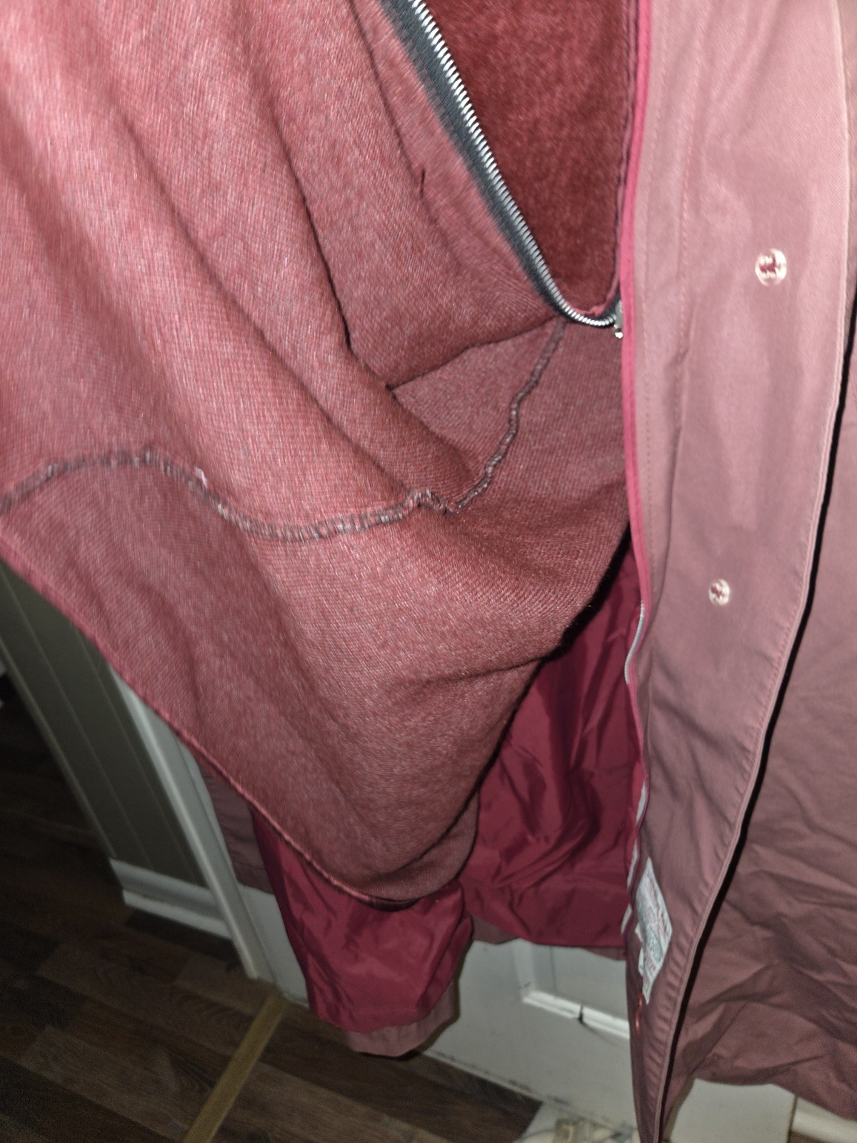 London Fog Maincoats Women’s Size 14 Vintage Trench Coat Rain Coat Maroon/purple