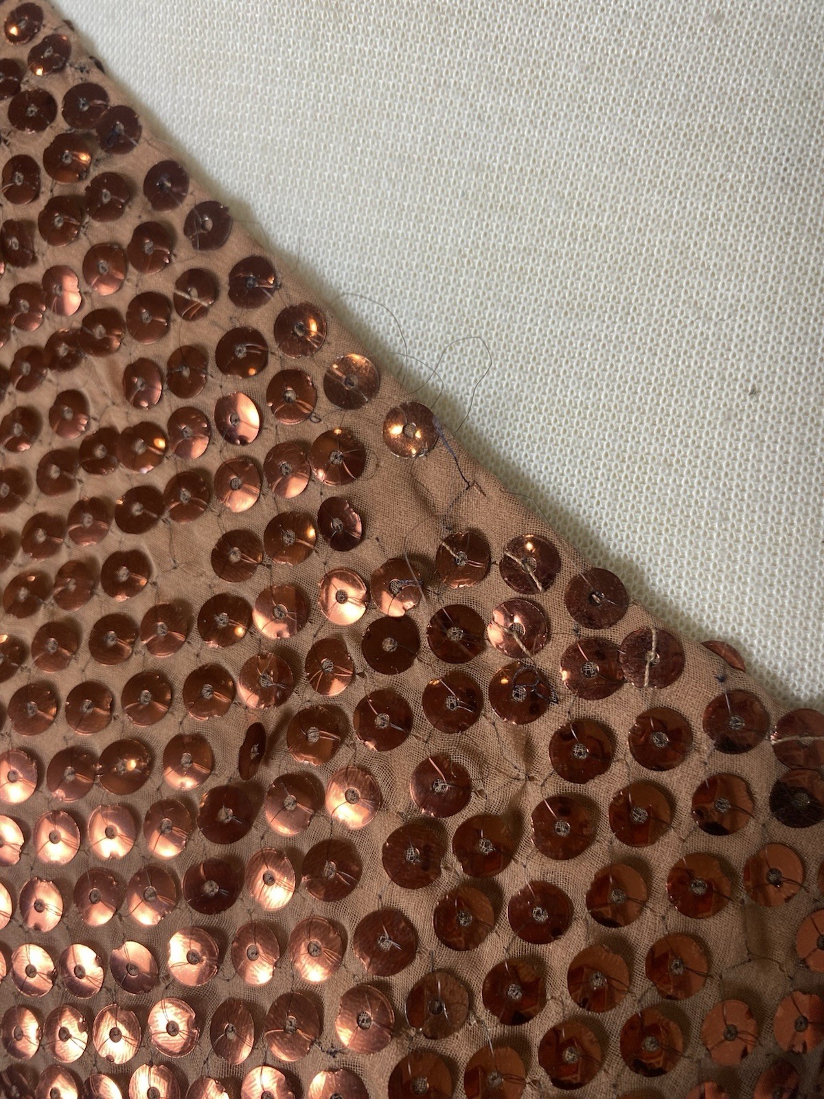 Vintage 1960’s Mike Benet Formals Copper Sequined One Shoulder Gown XS