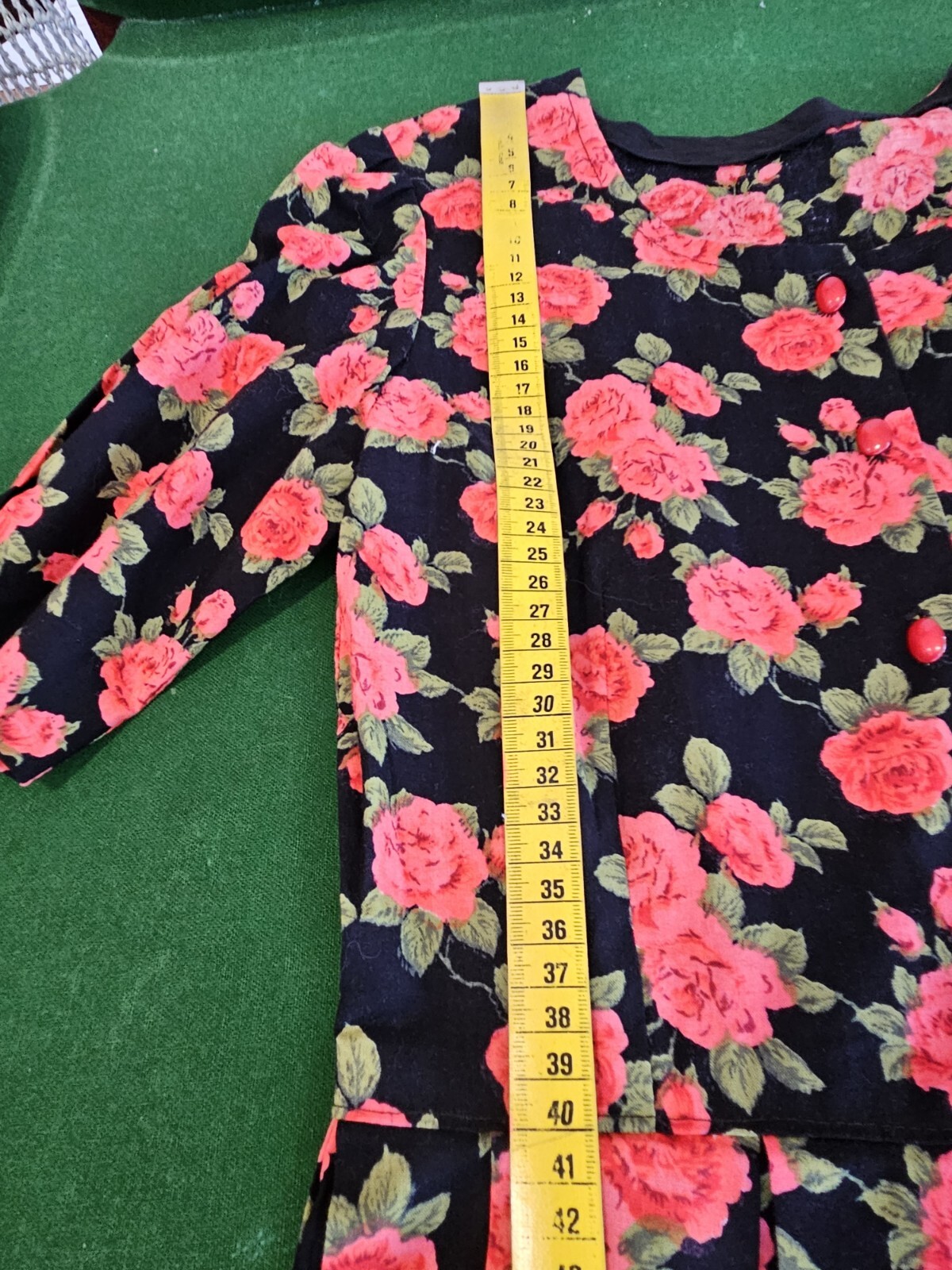 Vintage Original 50s Mid Century Dress Swing Pinup Rockabilly Red Roses Sz XS-S