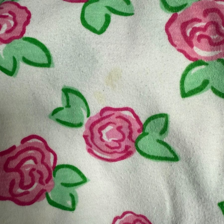 VTG Cartoon Floral Rose Print Babydoll T-Shirt 90s 1990s Girly Grunge Size 14