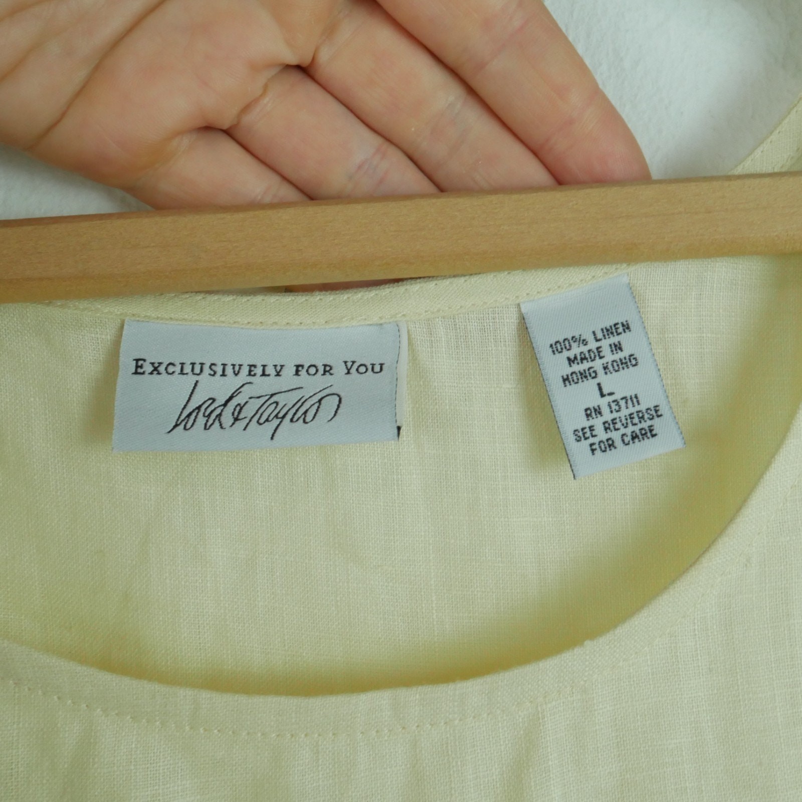 Vintage Large Tank Top 100% Linen Butter Yellow Pastel 90s Coastal Minimal NWT