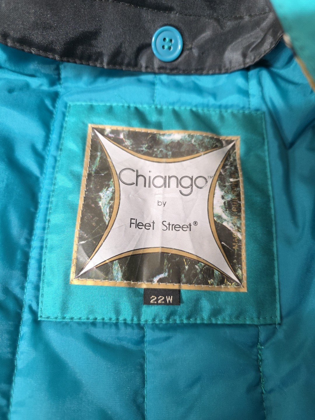 VINTAGE CHIANGO BY FLEET STREET ALL SEASON TEAL GREEN RAINCOAT Jacket 80’s 22W