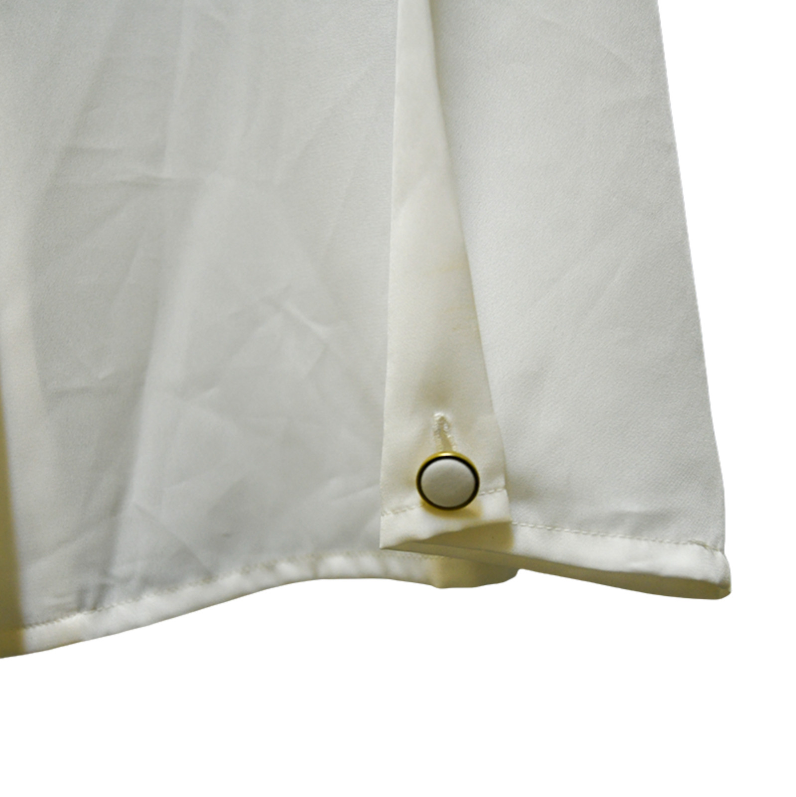 VTG 80s Antonella Cream Crossover V Neck Blouse Shawl Collar Minimalist 11/12