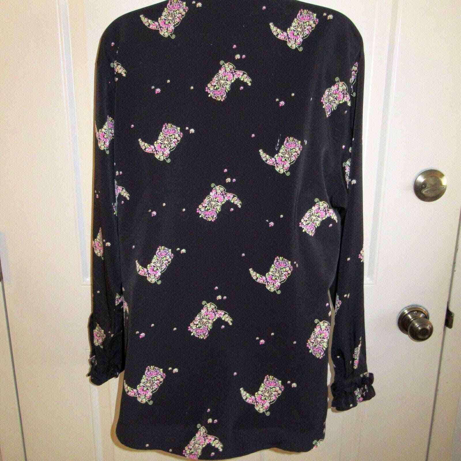 Vintage Wrangler Western Wear Rodeo Cowboy Boot Snap Button Woman s Blouse Large