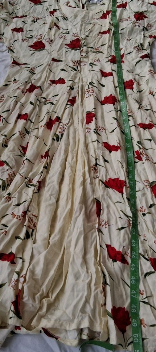 Beautiful Vintage Liberty By I.C.I 90’s Rayon Floral Tie Back Maci Dress M Med