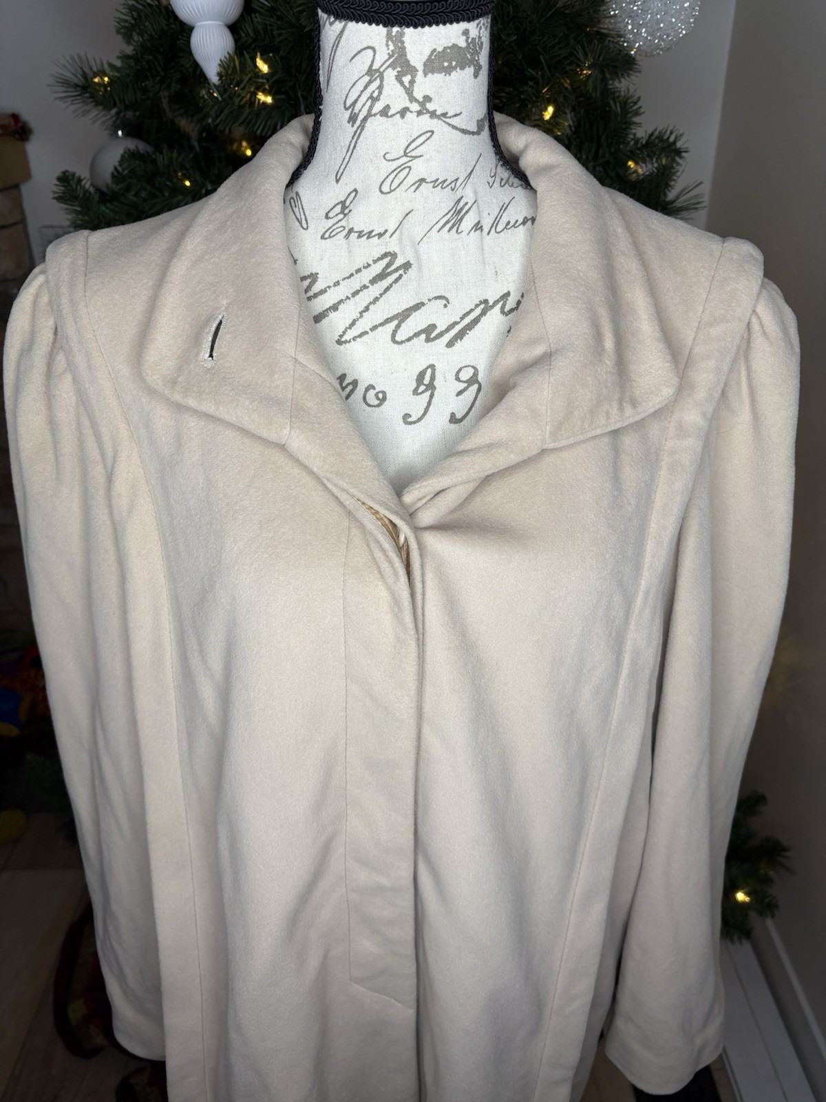Vintage Kashmiracle Cashmere Coat Beige USA Made Wellington Fashions
