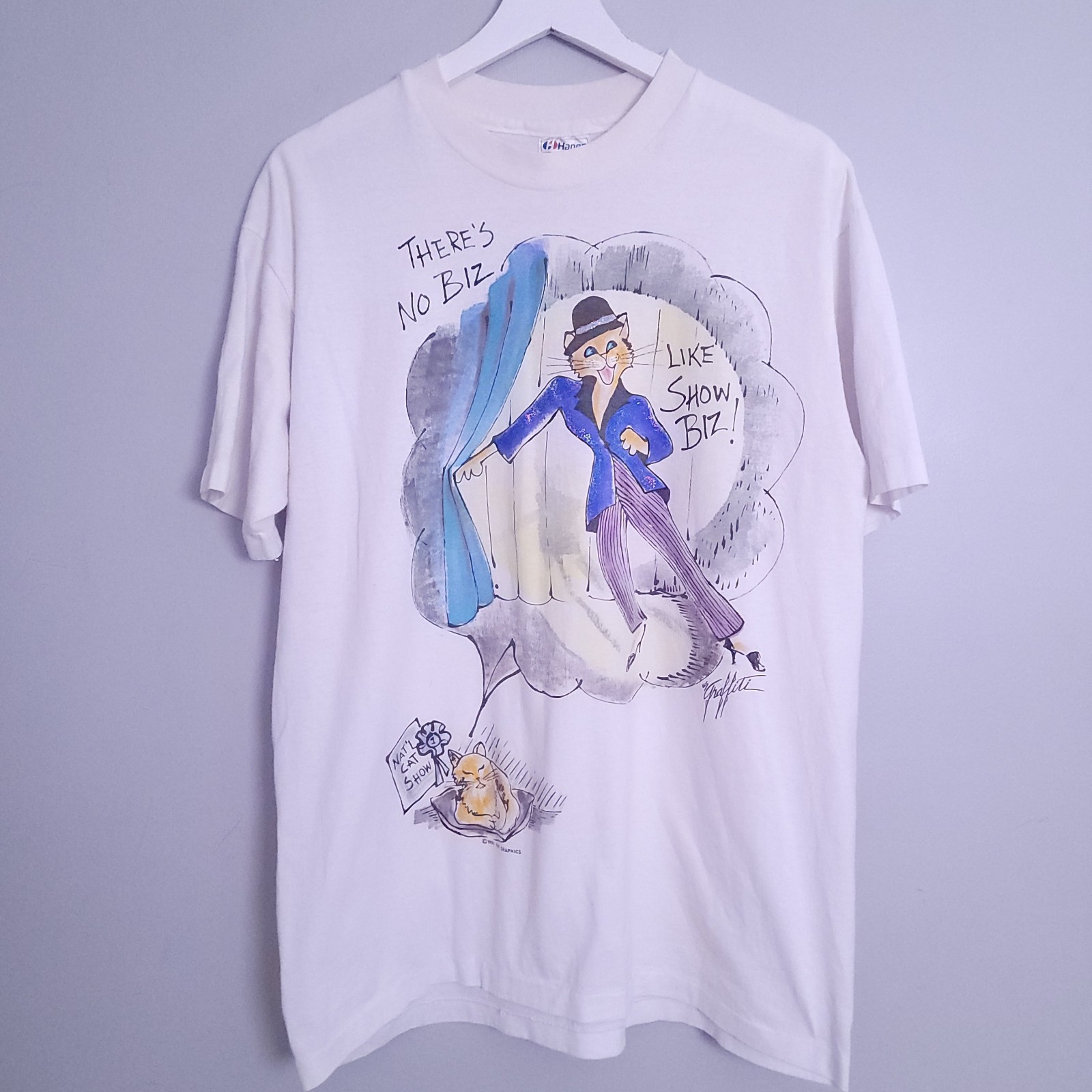 Vintage National Cat Show Musical Dance Shirt T-Shirt Large Single Stitch White