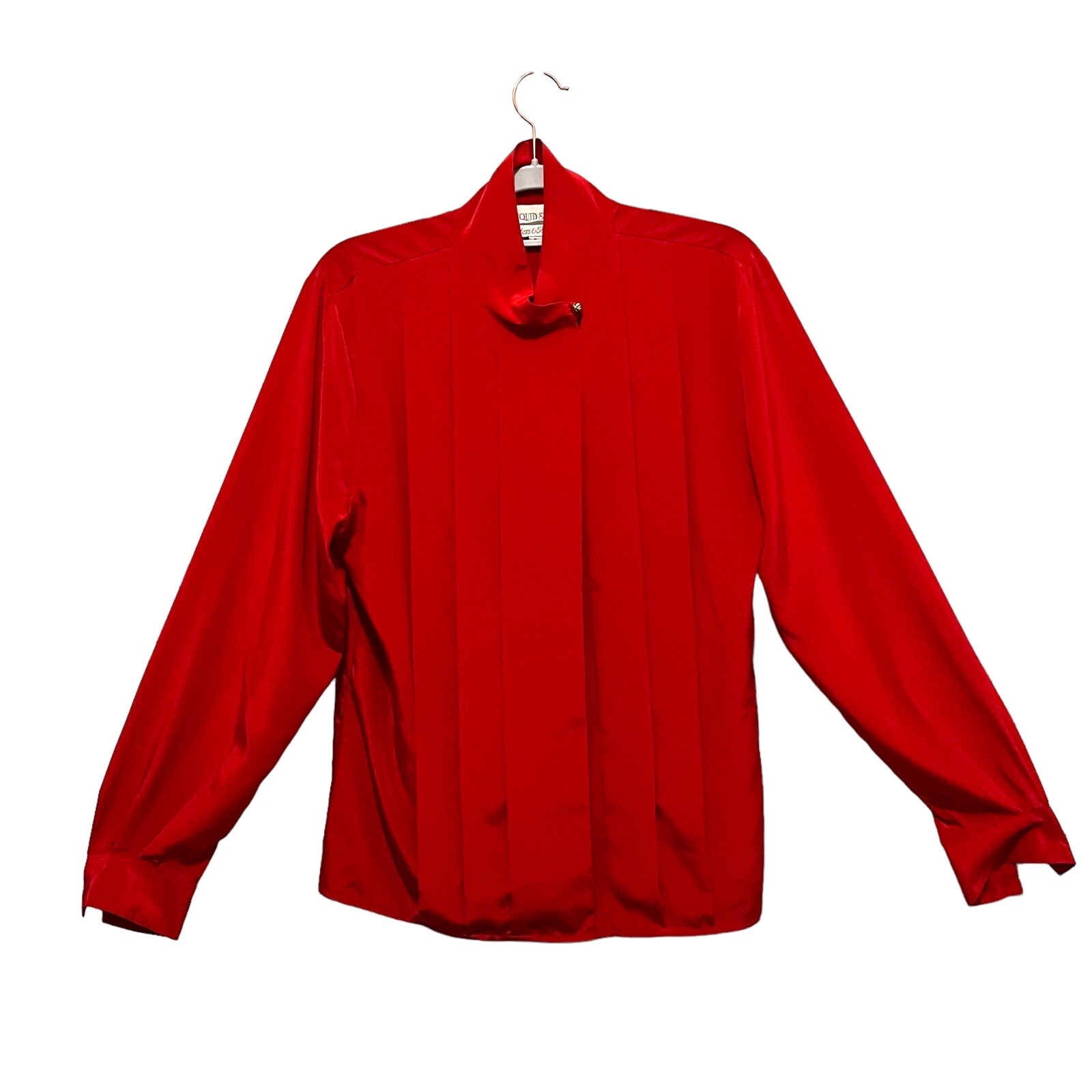 Secretary Librarian Top Blouse Women Size 6 Peters & Ashley Red Polyester Retro