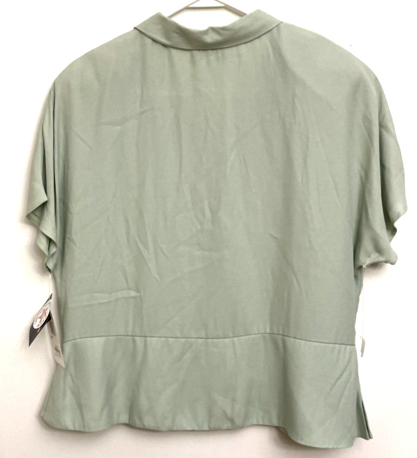 Vtg Notations Blouse Sz 14 Lt Green S/S Peplum Feminine 80s 90s