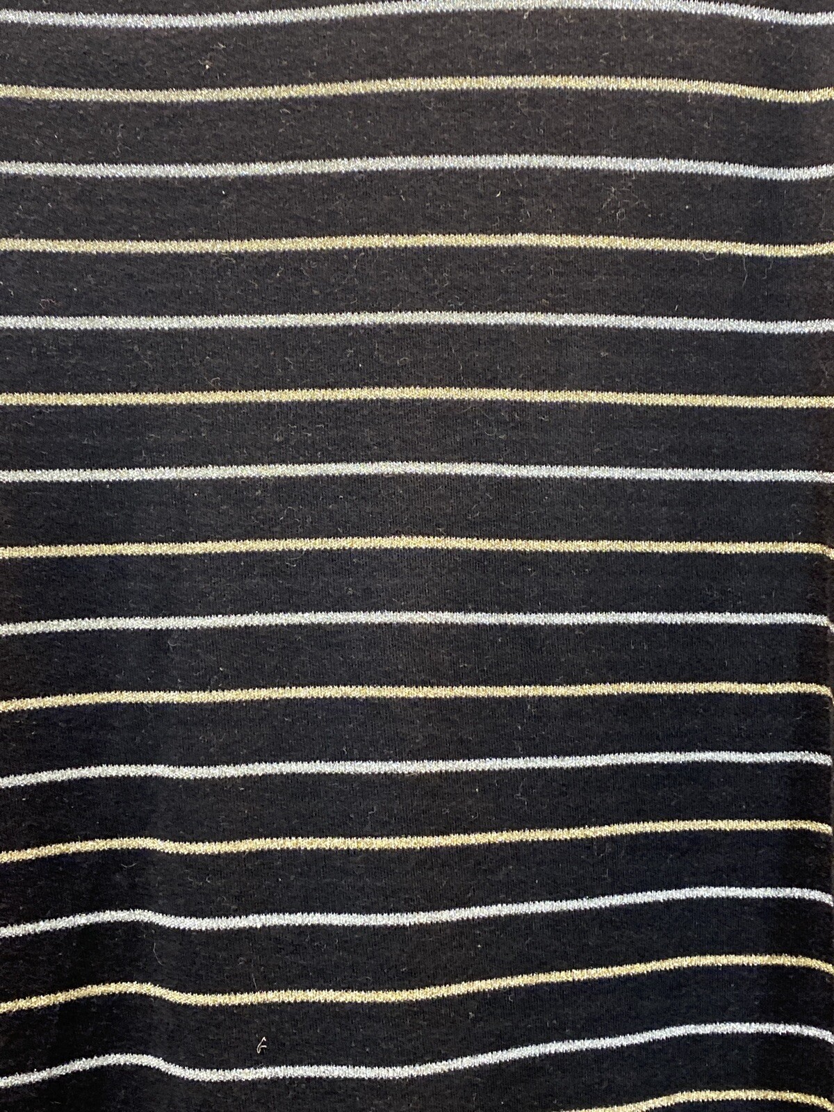 Vintage Molto Fino Cotton Black With Gold And Silver Stripes Women’s Shirt Sz S