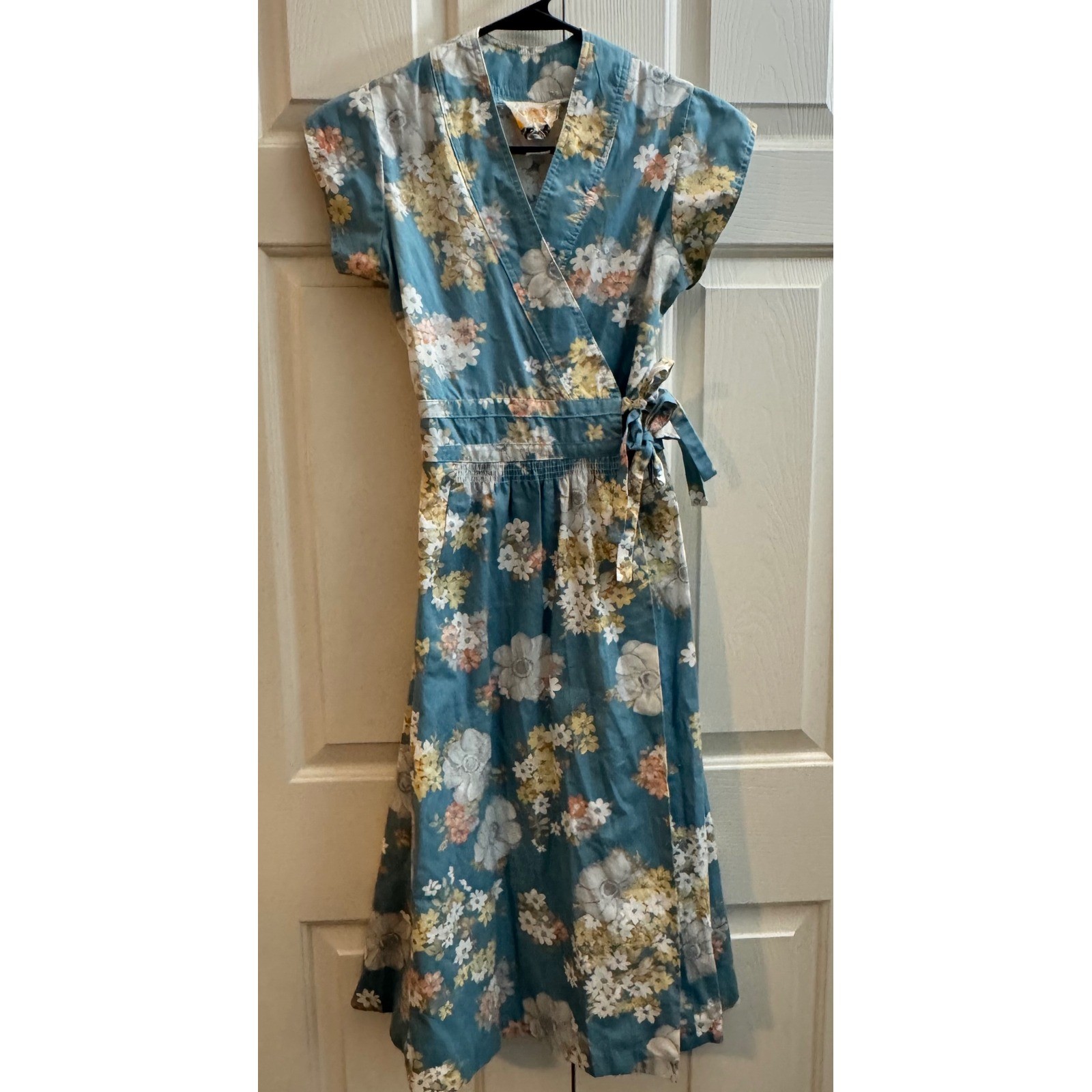 VTG 70’s Joseph Magnin California Look Floral Wrap Waist Cottagecore Midi Dress
