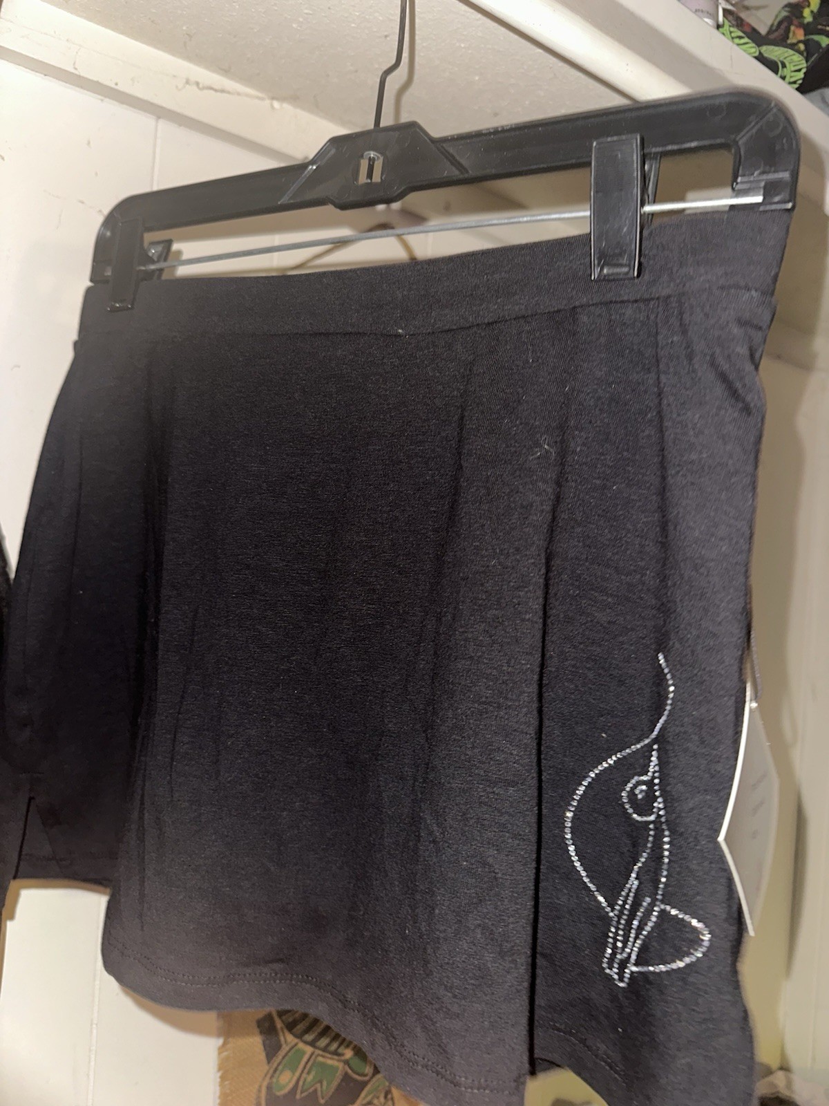 Baby Phat Skirt Black With Built In Shorts Size Large Sparkly 2000s Y2K