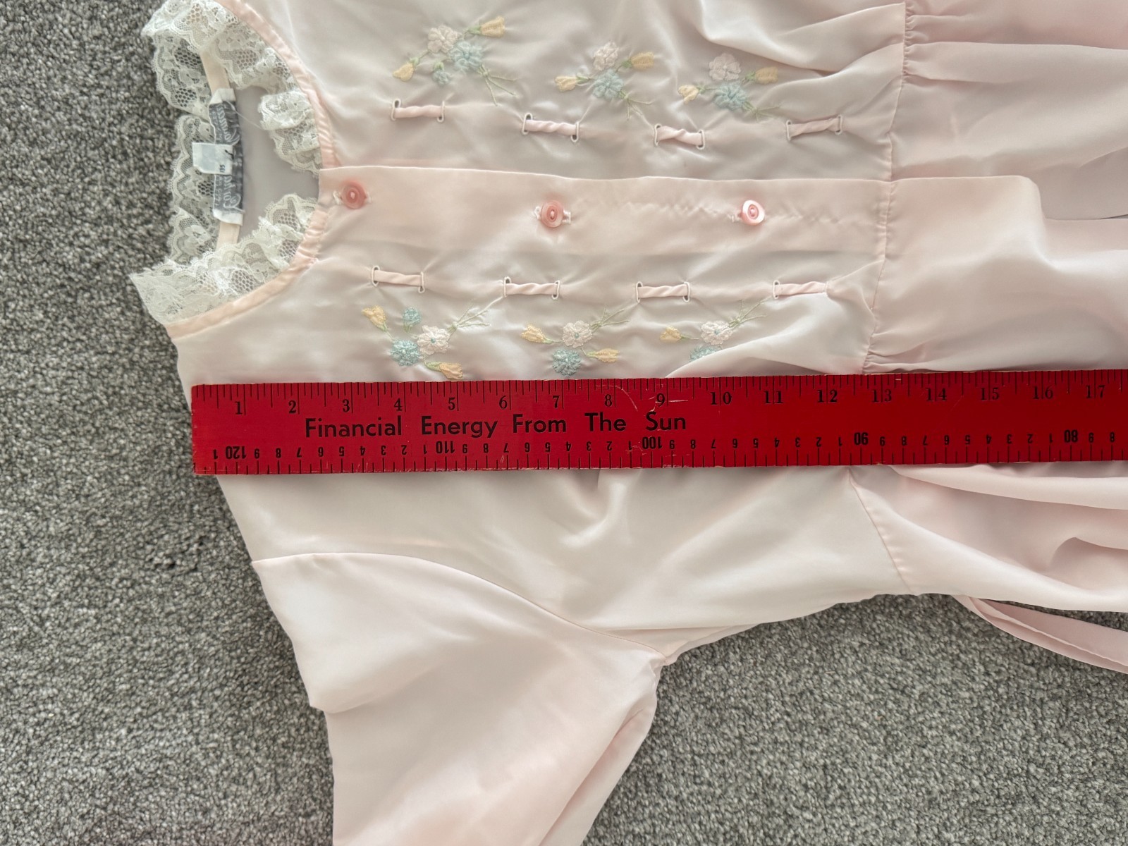 Vintage 70s 80s Corhan Noumair Pink Peignoir Set Embroidered Lace ILGWU USA S