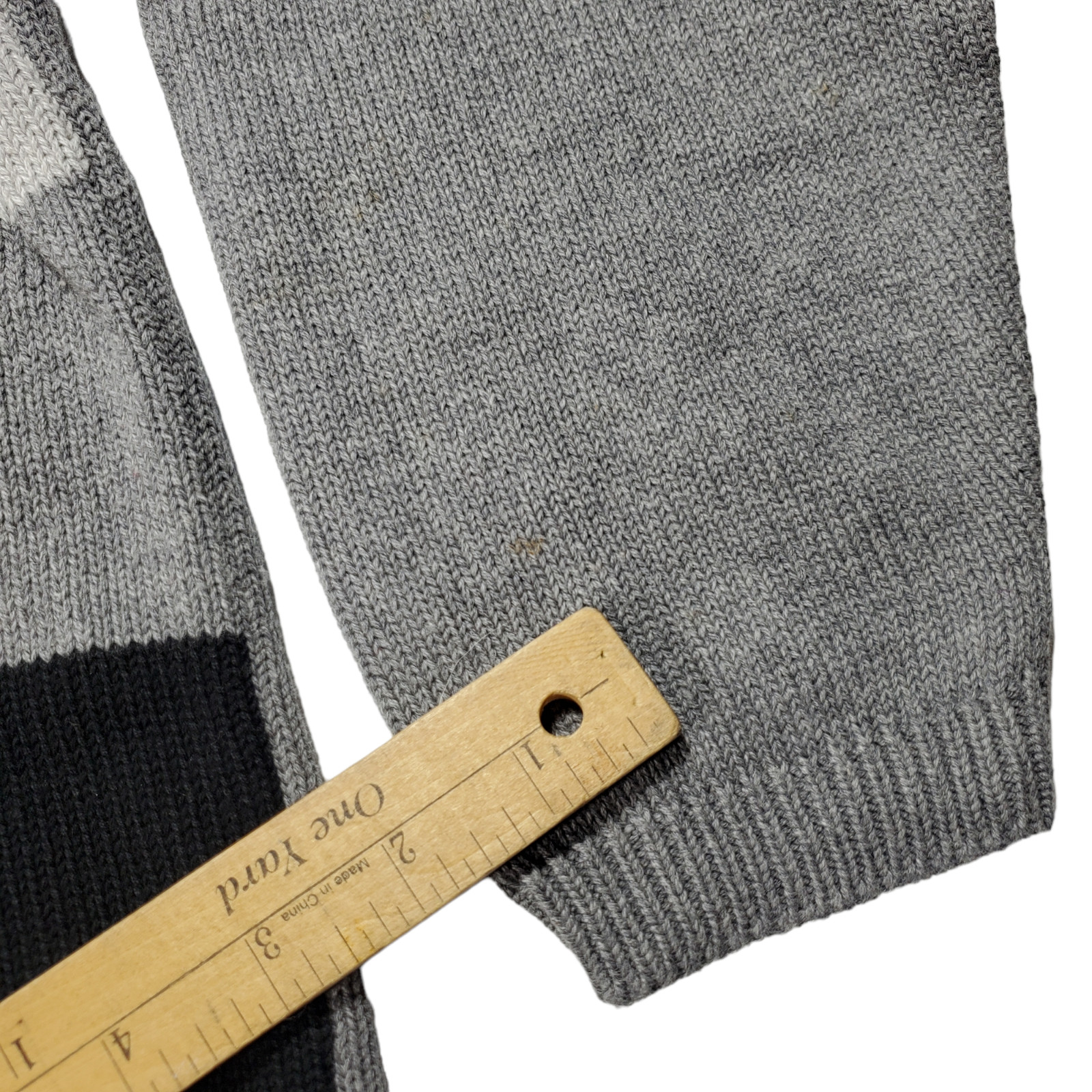 VTG 80s Liz & Co Geometric Colorblock Knit Sweater Womens M Grey Black Checkers