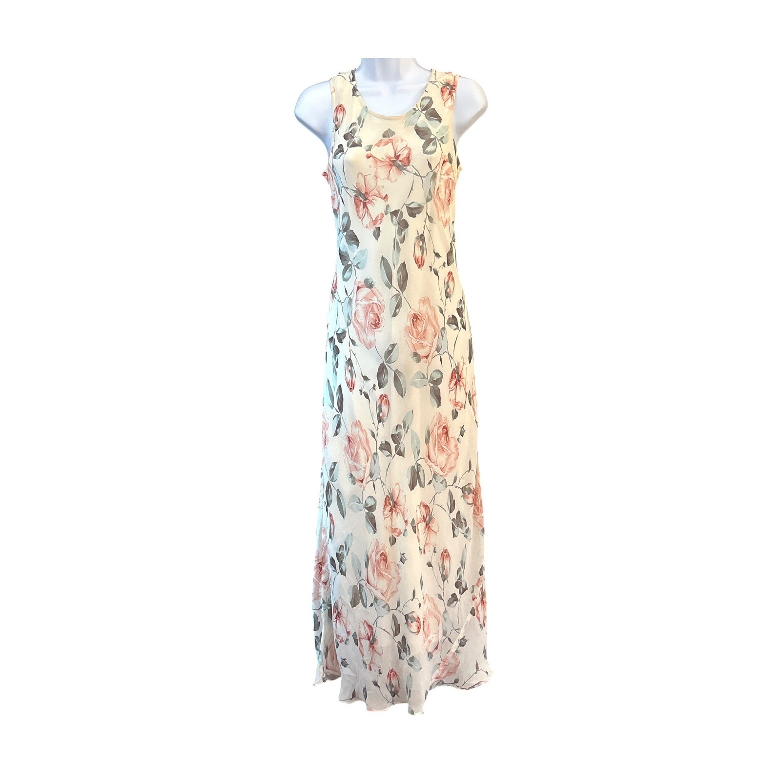 90s American Angel Maxi Dress Floral Cottagecore Romantic 004